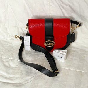 Coach IM/Bright Poppy Multi C3596 Saddle Bag NWT